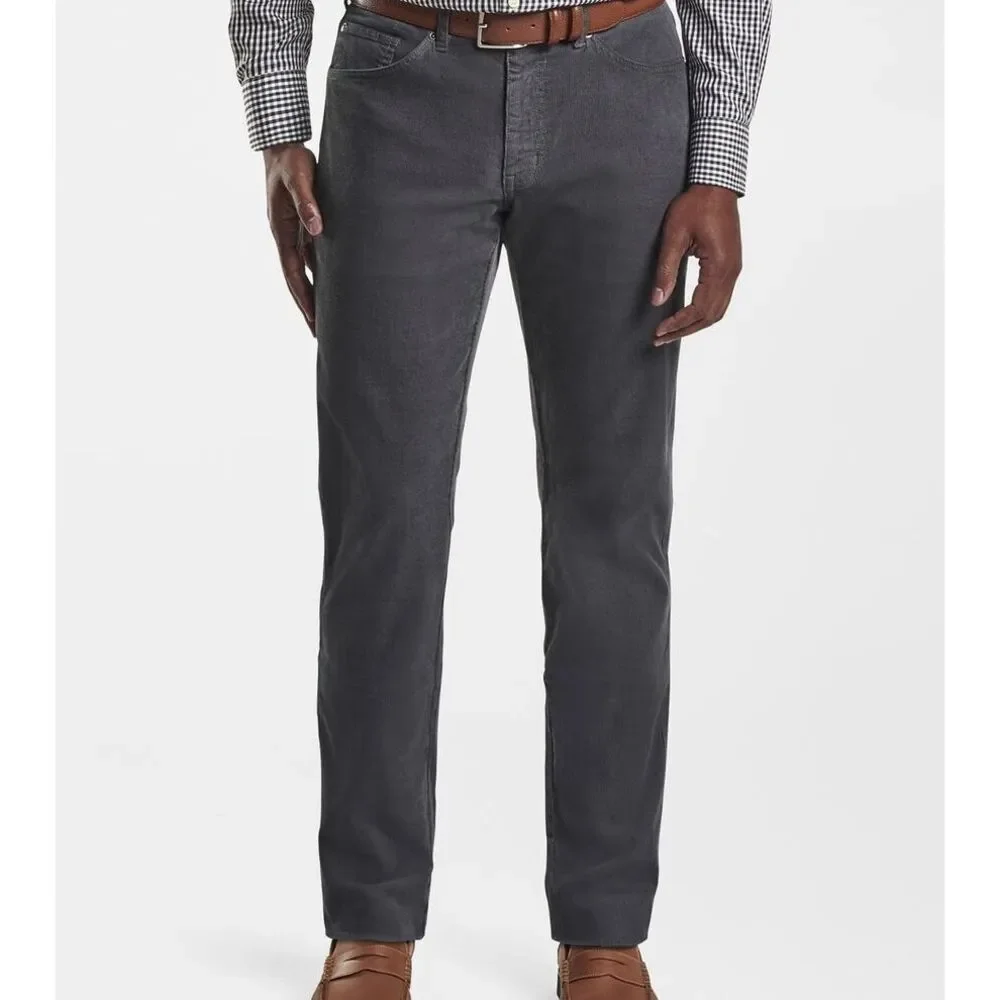 Peter Millar Pants Superior Soft Corduroy Five-Pocket Smoke‎ Gray 40x32